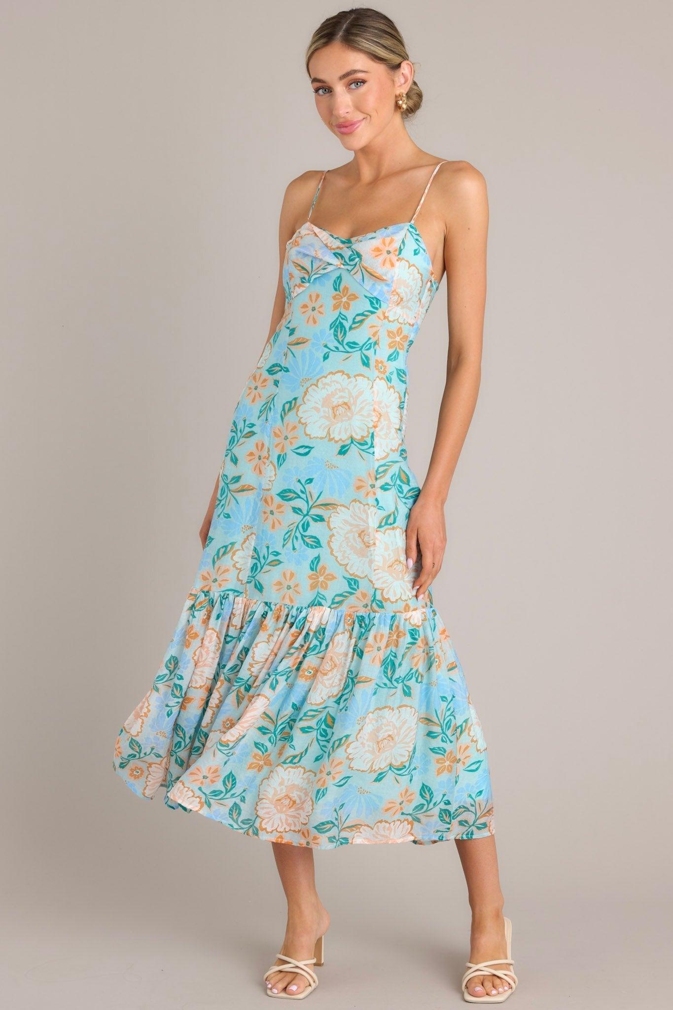 MINKPINK Evelyn Light Blue Strappy Midaxi Dress Product Image