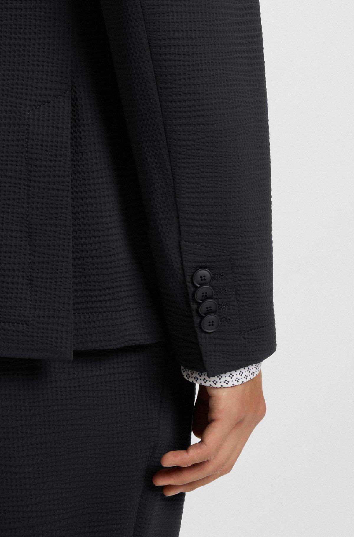Slim-fit suit jacket in stretch seersucker Product Image
