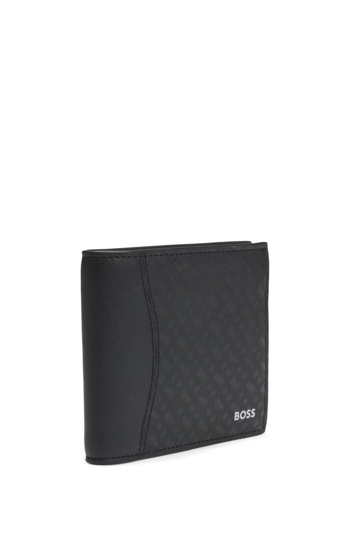 BOSS - Structured wallet with monogram print - Black Product Image
