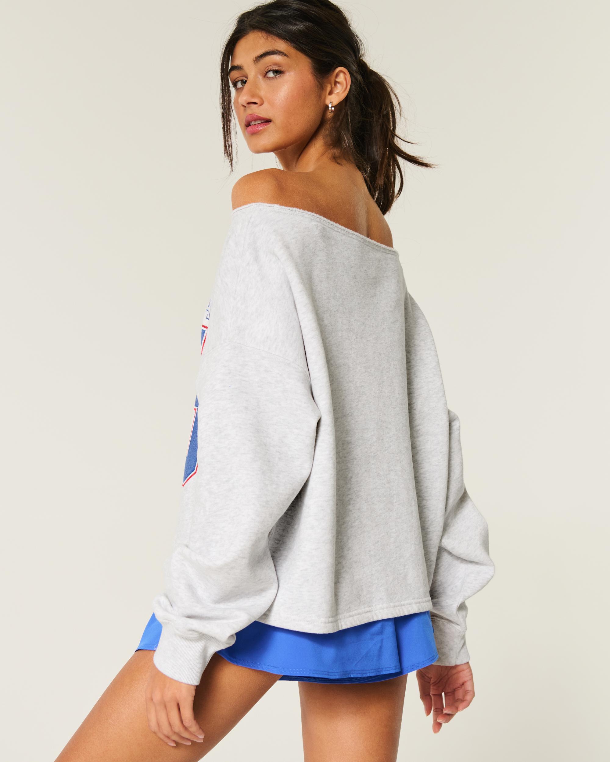 Easy Double Off-the-Shoulder University of Georgia Graphic Sweatshirt Product Image