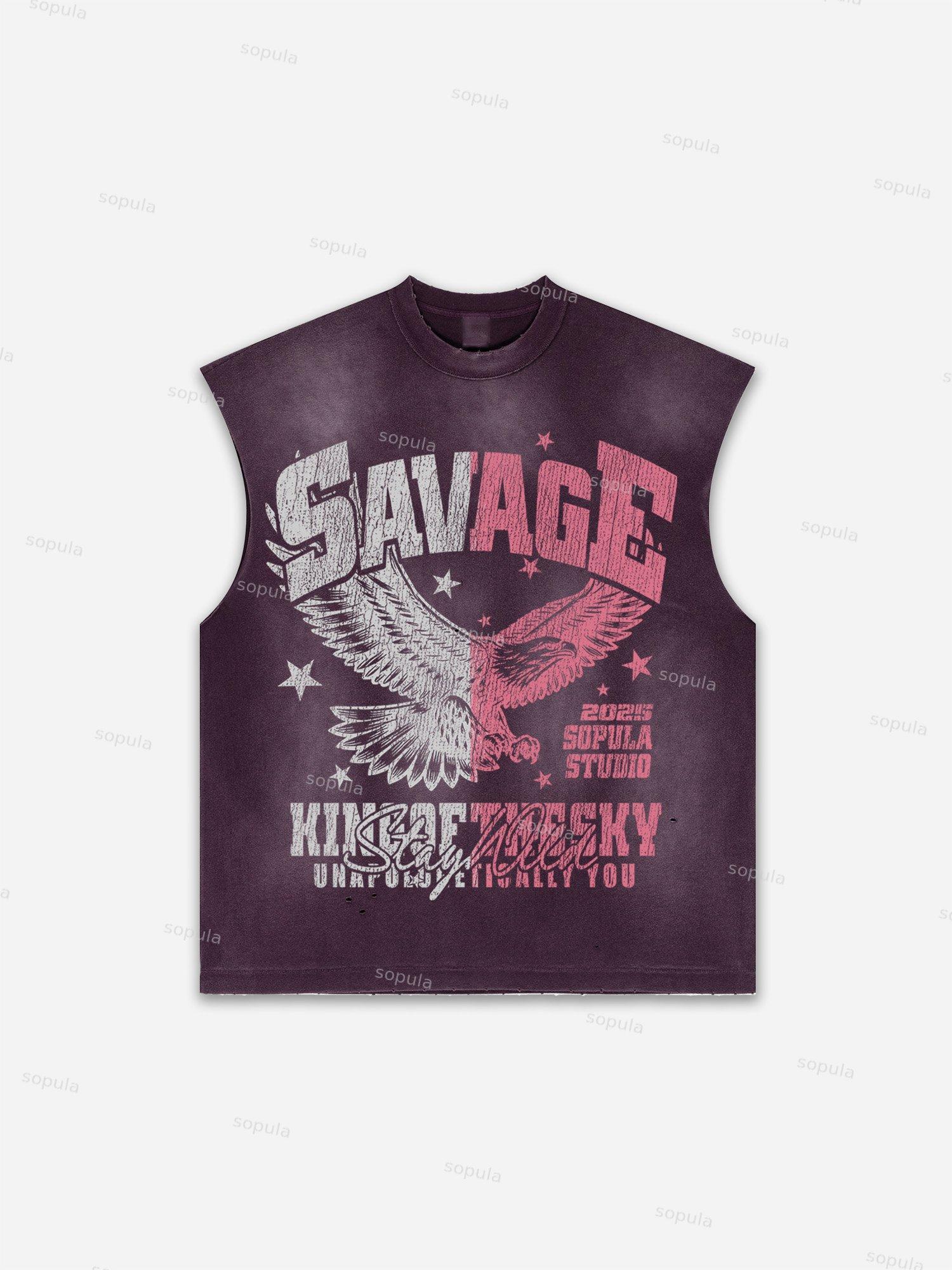 Future World Brainstorming Graphic Print Distressed Tank Top Product Image