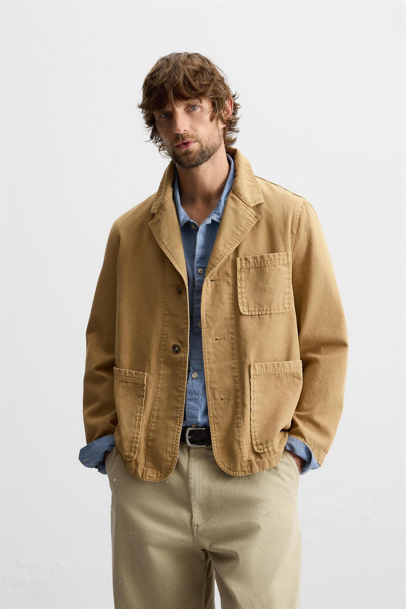 RELAXED FIT WASHED BLAZER Product Image