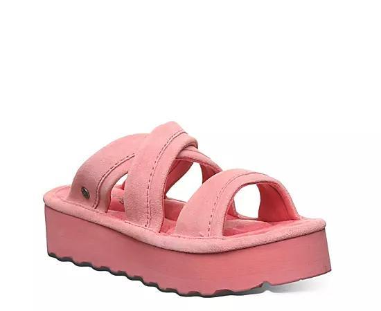 Bearpaw Altitude Womens Strappy Platform Sandals White Pink Product Image