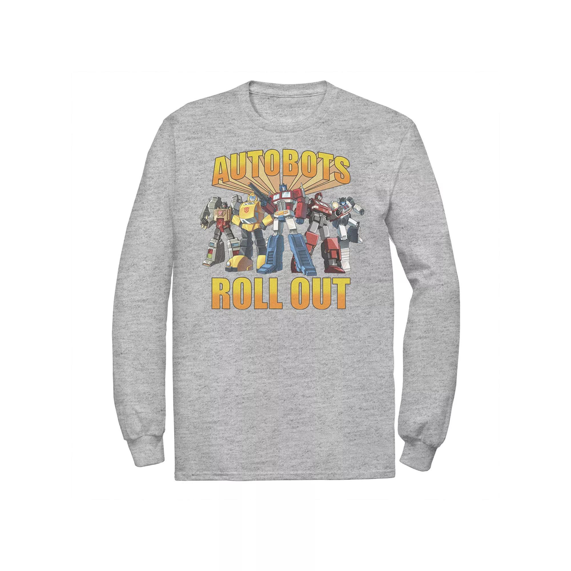 Men's Transformers Group Shot Autobots Roll Out Tee, Size: Small, Athletic Grey Product Image