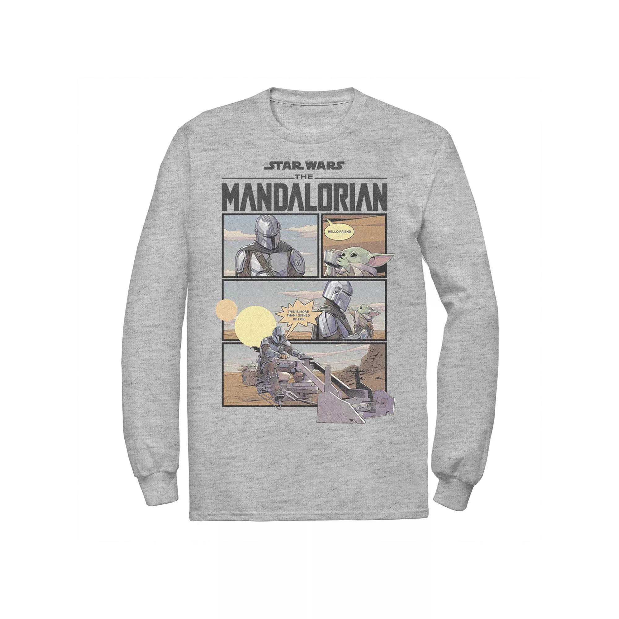 Men's Star Wars The Mandalorian Comic Art Pane Tee, Size: XL, Athletic Grey Product Image