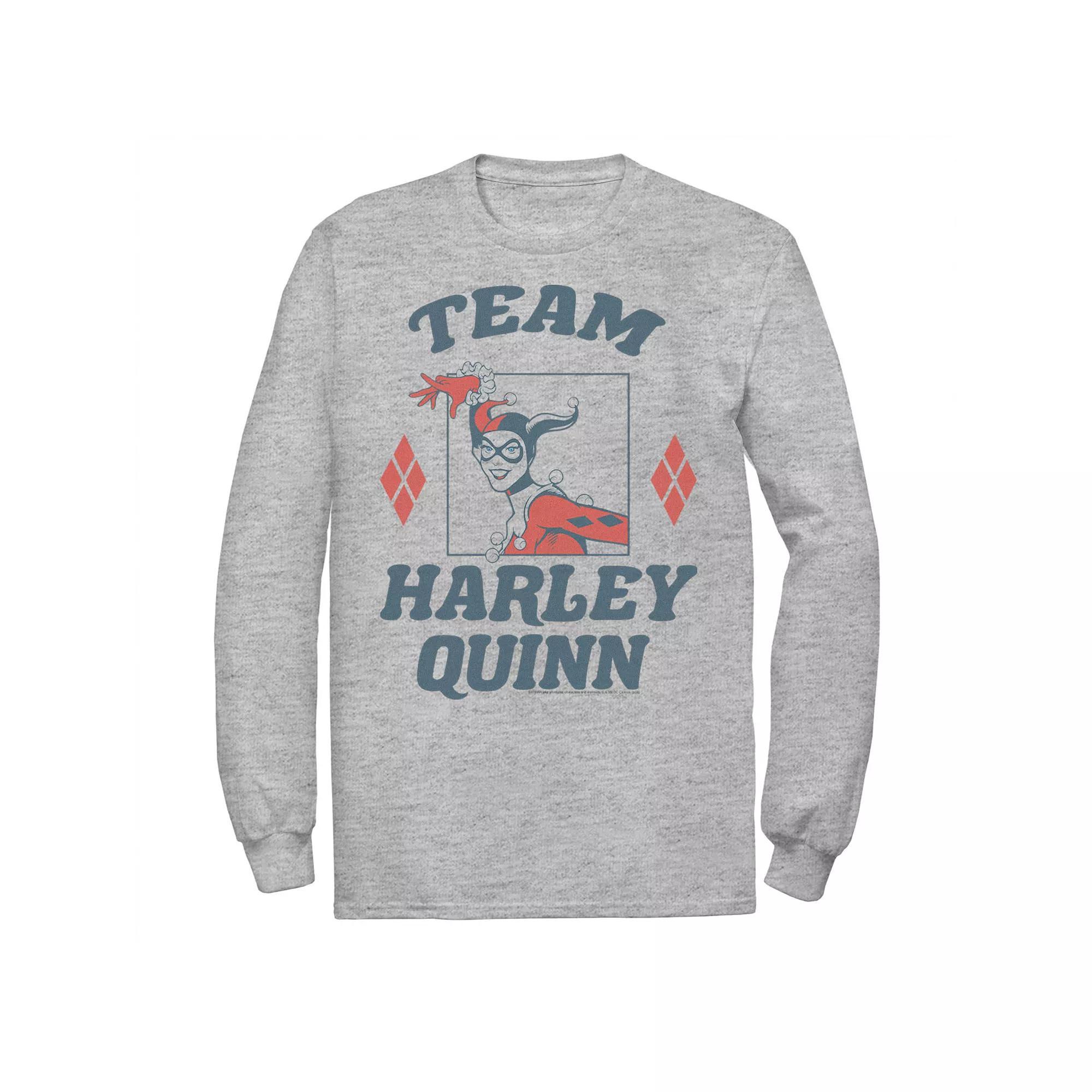 Men's Batman Team Harley Quinn Vintage Portrait Tee, Size: Small, Athletic Grey Product Image