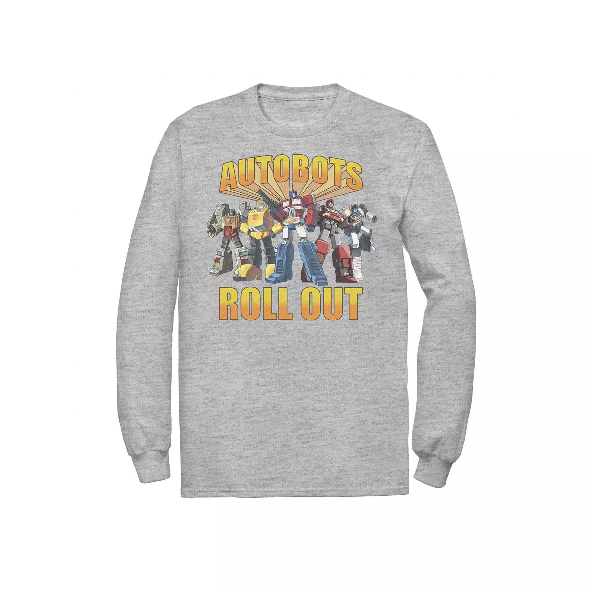 Men's Transformers Group Shot Autobots Roll Out Tee, Size: Small, Athletic Grey Product Image