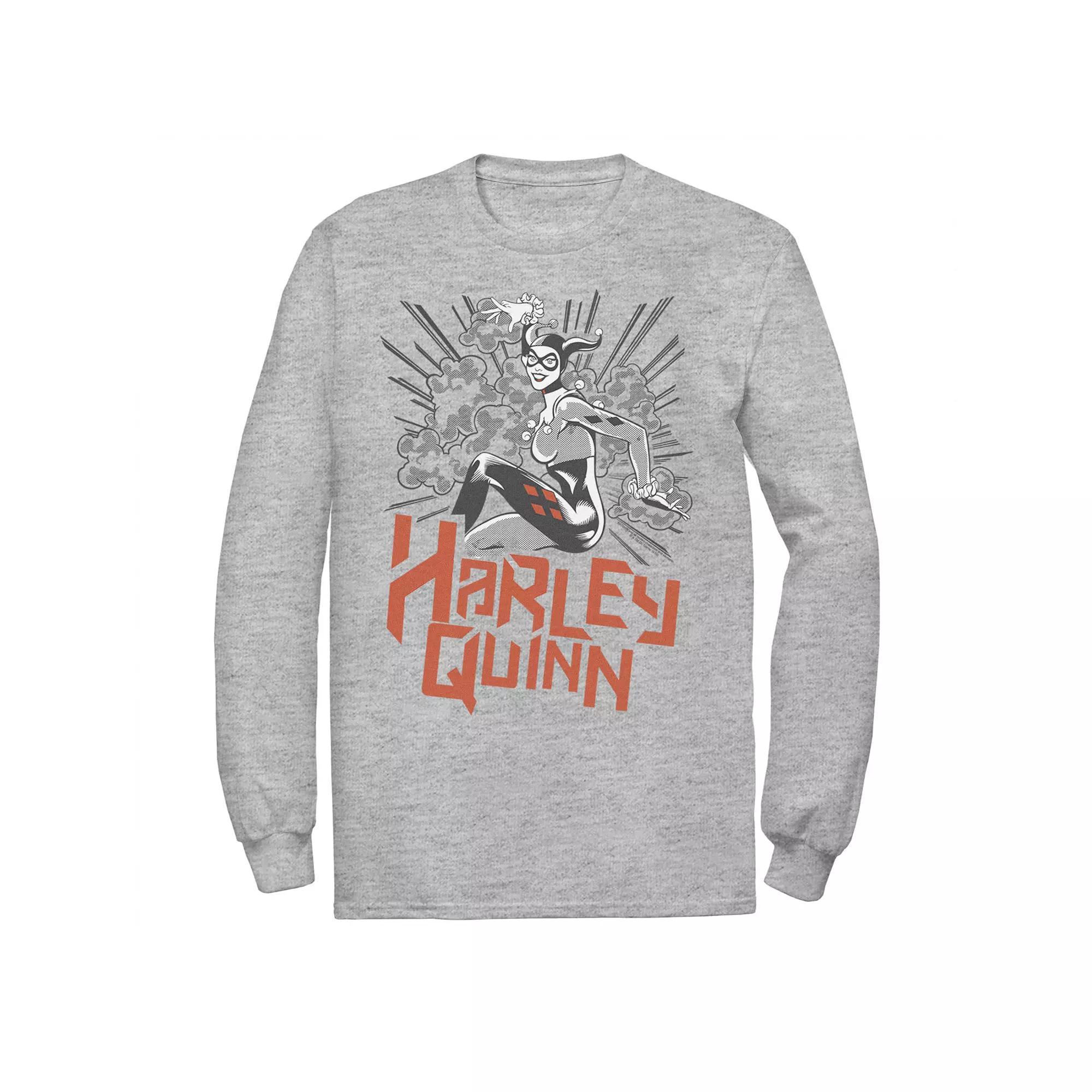 Men's DC Comics Harley Quinn Action Pose Tee, Size: Small, Athletic Grey Product Image