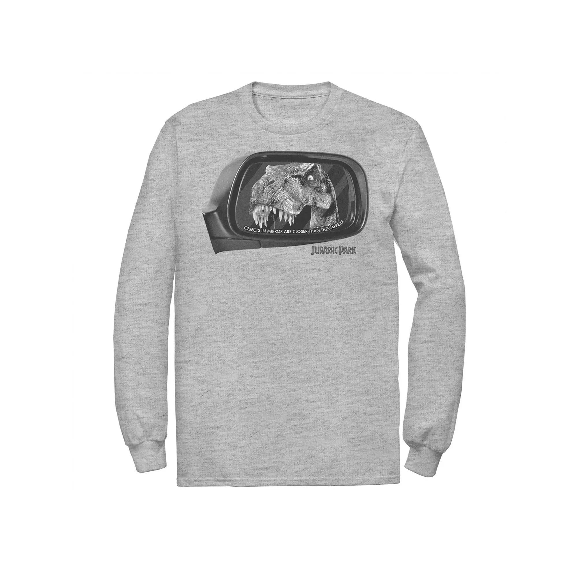 Men's Jurassic Park T-Rex In Car Side Mirror Tee, Size: XXL, White Product Image