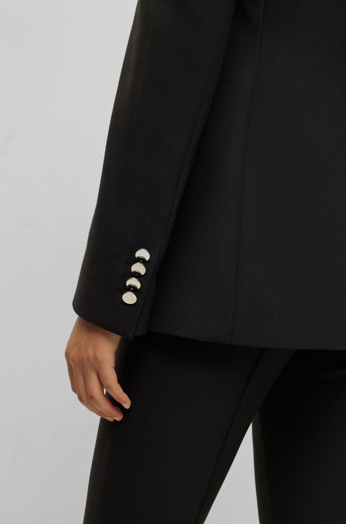 Regular-fit jacket in stretch fabric with asymmetric front Product Image