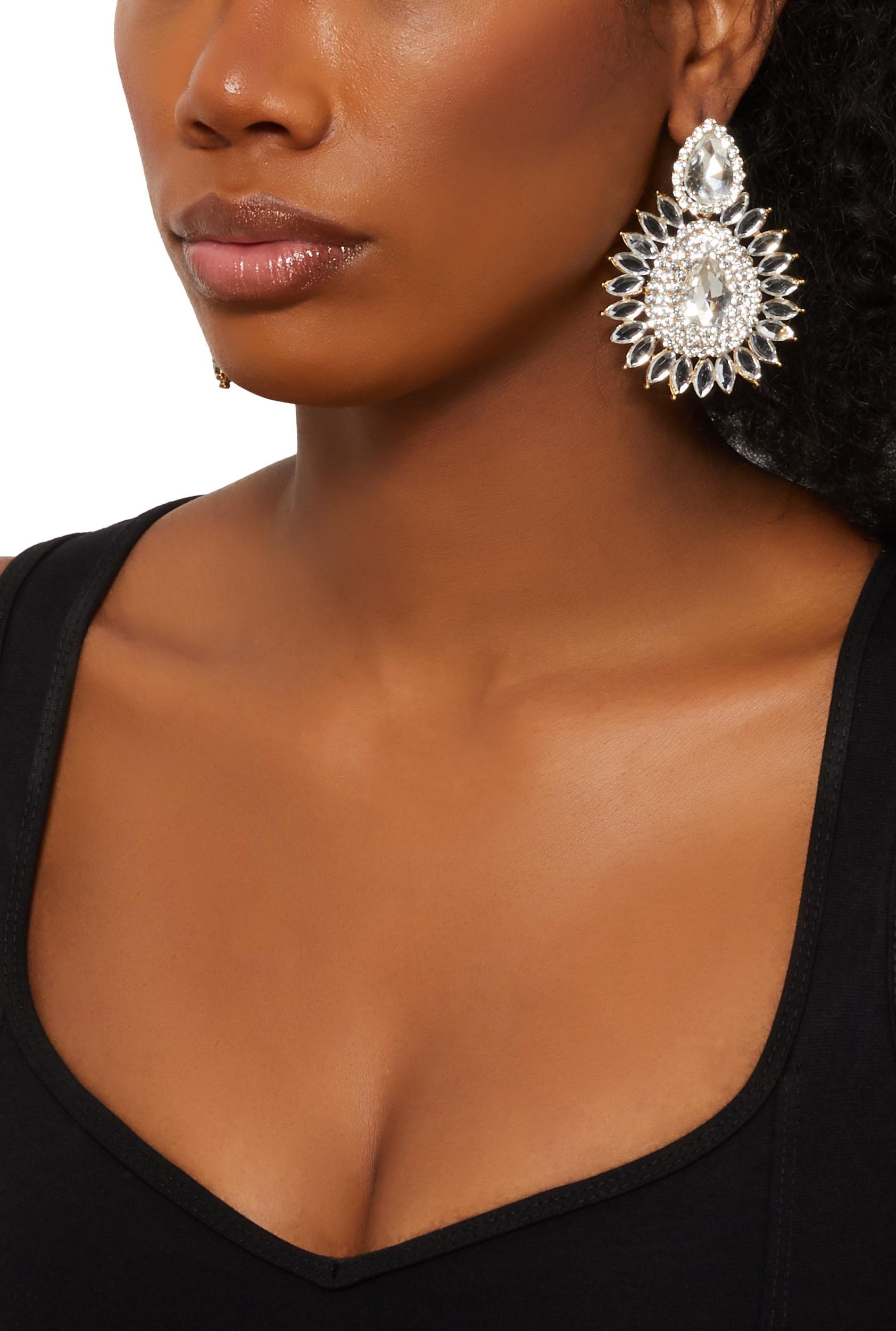 Cubic Zirconia Chandelier Drop Earrings Female Product Image