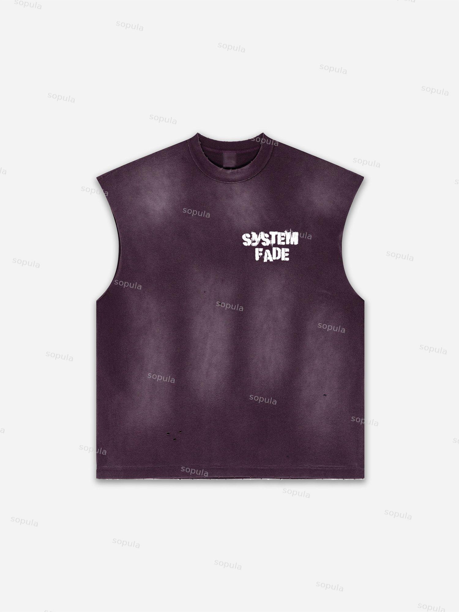 Future World Brainstorming Graphic Print Distressed Tank Top Product Image