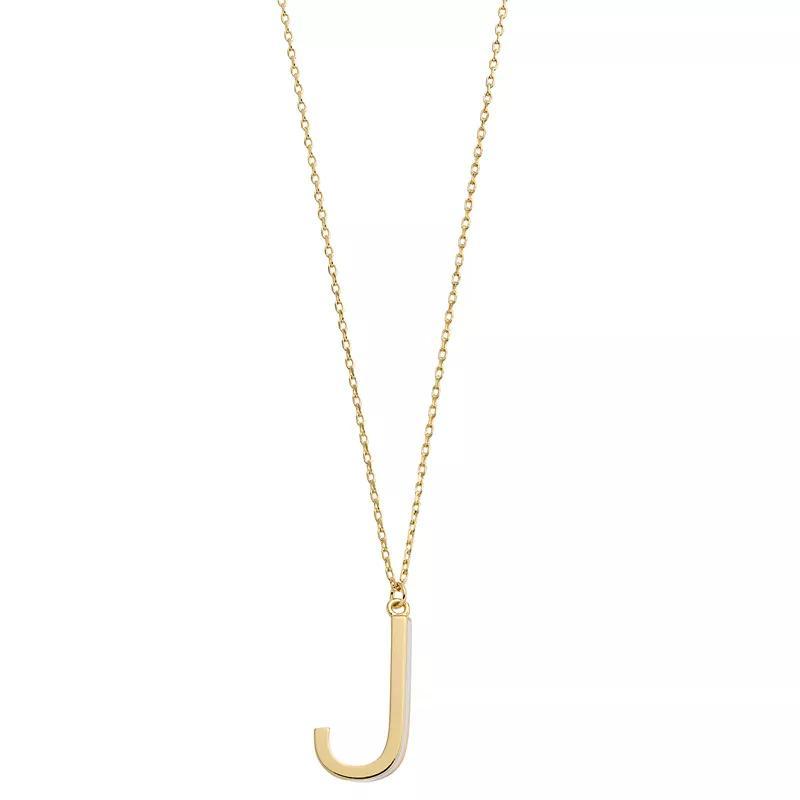 City Luxe Gold Tone Initial Charm Pendant Necklace, Women's, Size: 18", Gold Tone J Product Image