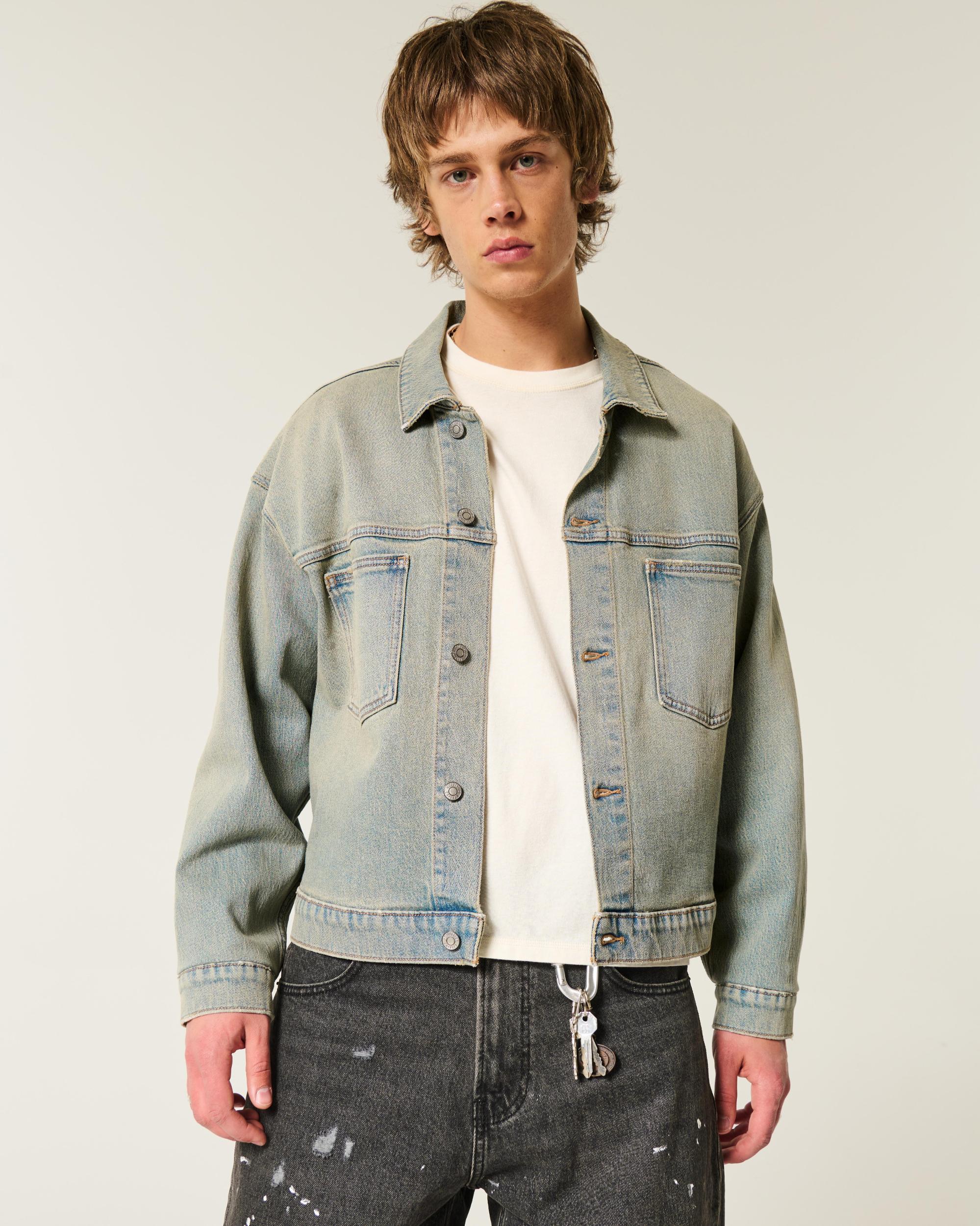 Dark Wash Denim Trucker Jacket Product Image