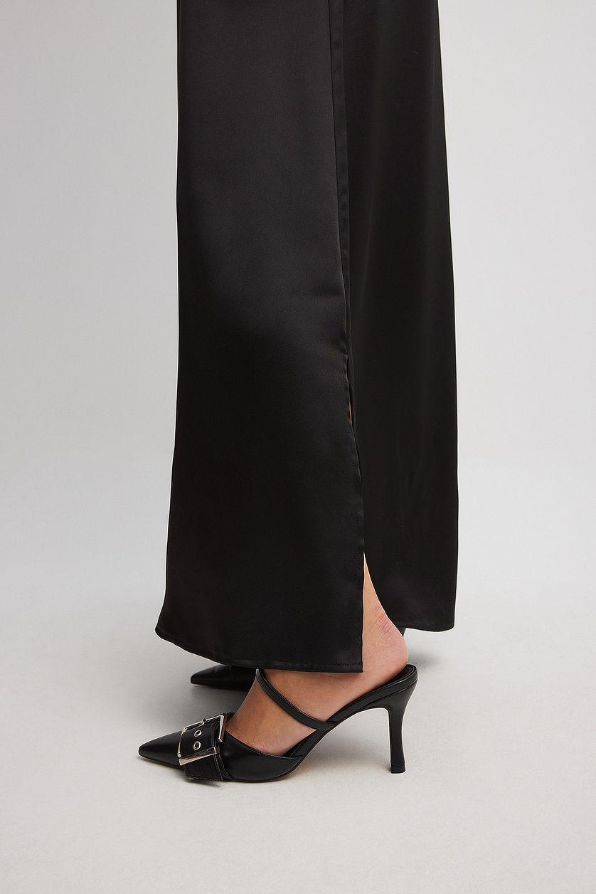 Satin U-Neck Maxi Dress Product Image