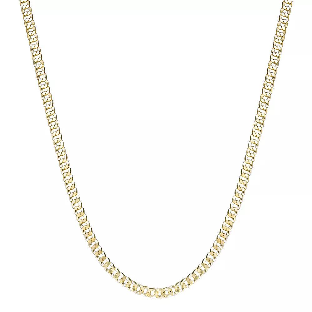 LYNX Men's 14k Gold Plated Flat Cuban Chain Necklace, Size: 20", Gold Tone Product Image