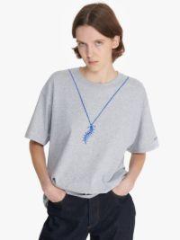 JW ANDERSON X QUEER T-SHIRT WITH NECKLACE PRINT in grey | JW Anderson US  Product Image