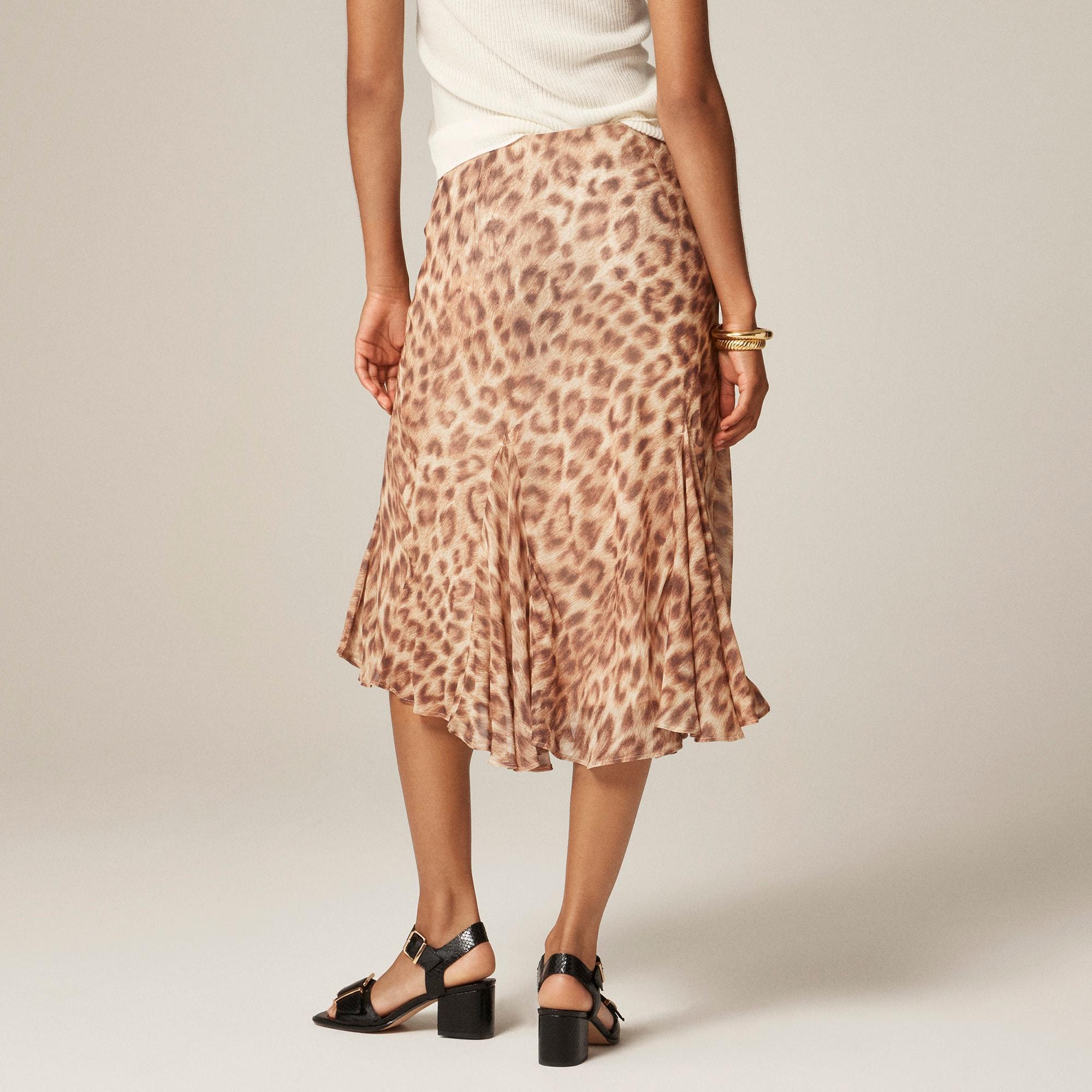 Gwyneth flounce-hem skirt in leopard print Product Image
