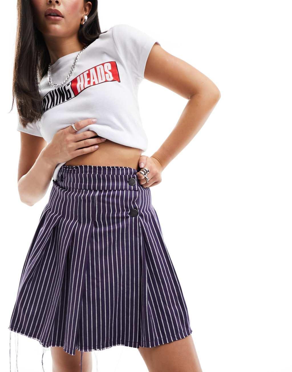 Basic Pleasure Mode striped craft mini kilt Product Image