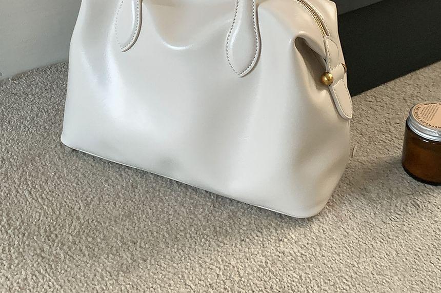 Faux Leather Bowler Bag Product Image