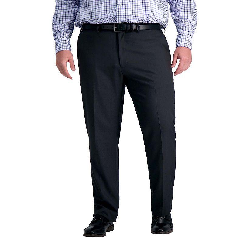 Big & Tall Haggar Premium Comfort Straight-Fit Flat-Front Dress Pants, Mens Grey Product Image