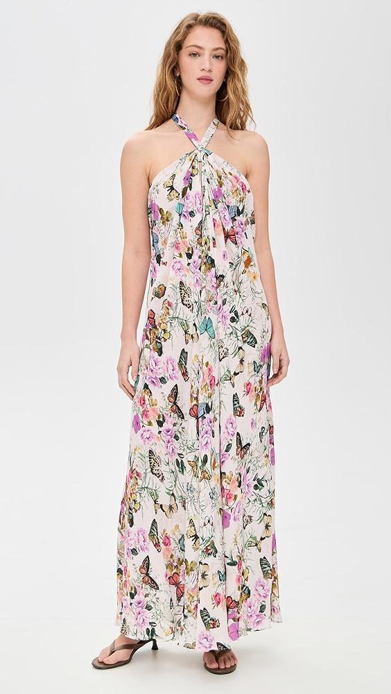 L'AGENCE Geneva Butterfly Keyhole Halter Maxi Dress | Shopbop Product Image