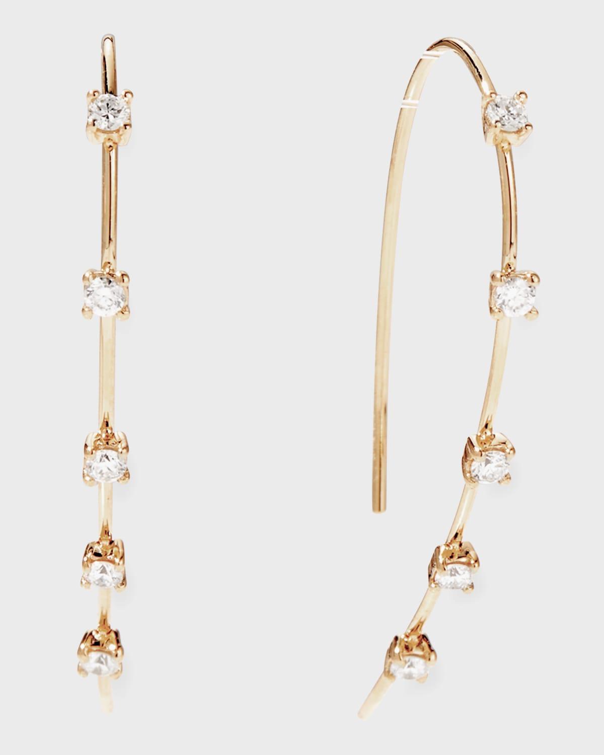 Womens 14K & Diamond Wire Earrings Product Image