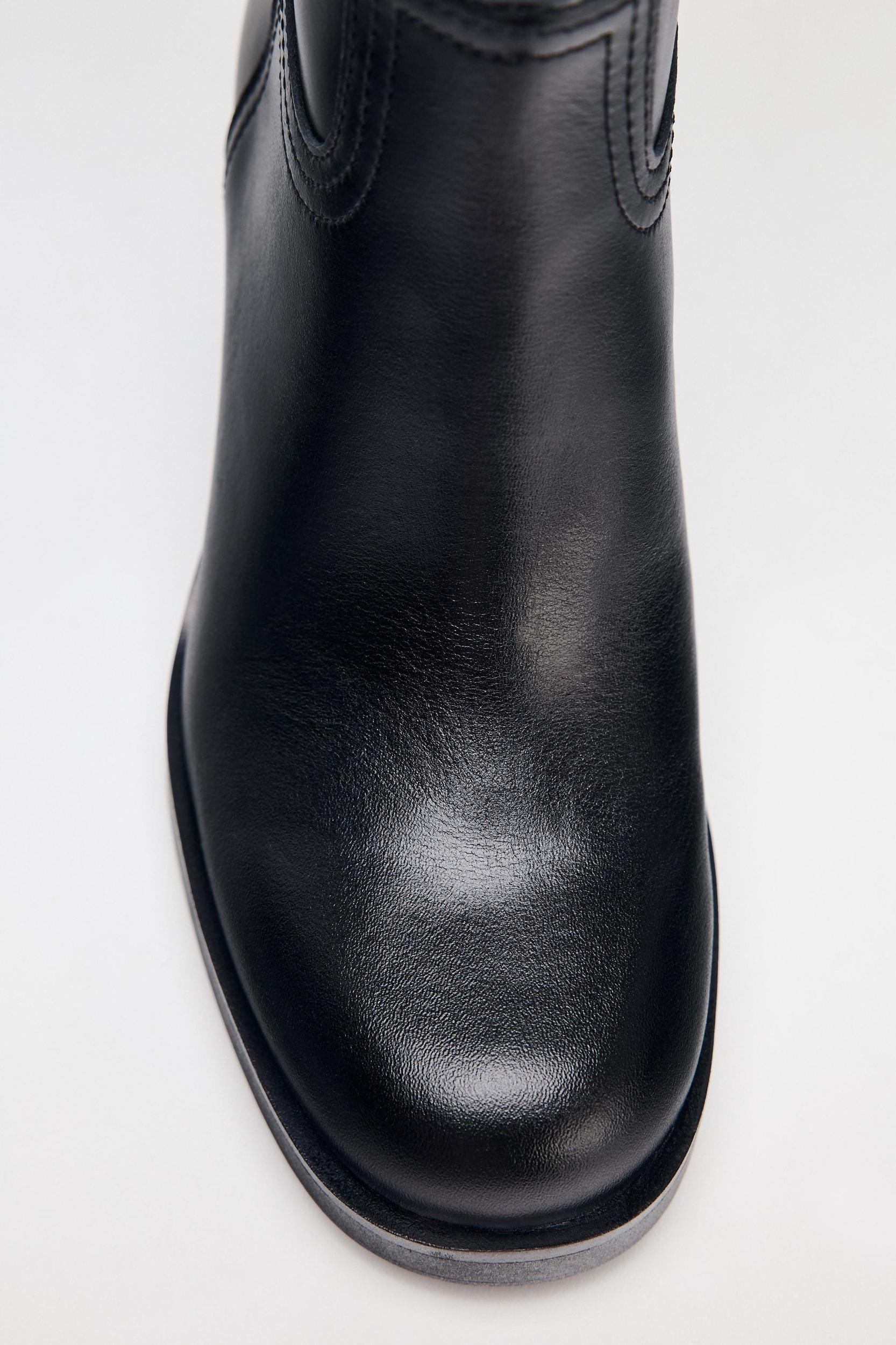 LEATHER KNEE HIGH BOOTS Product Image