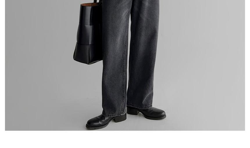 Collared Plain Cable Knit Button Cardigan Product Image
