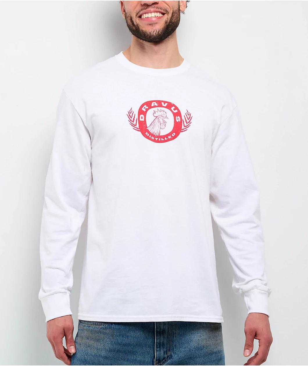 Dravus Pecking Order White Long Sleeve T-Shirt Product Image