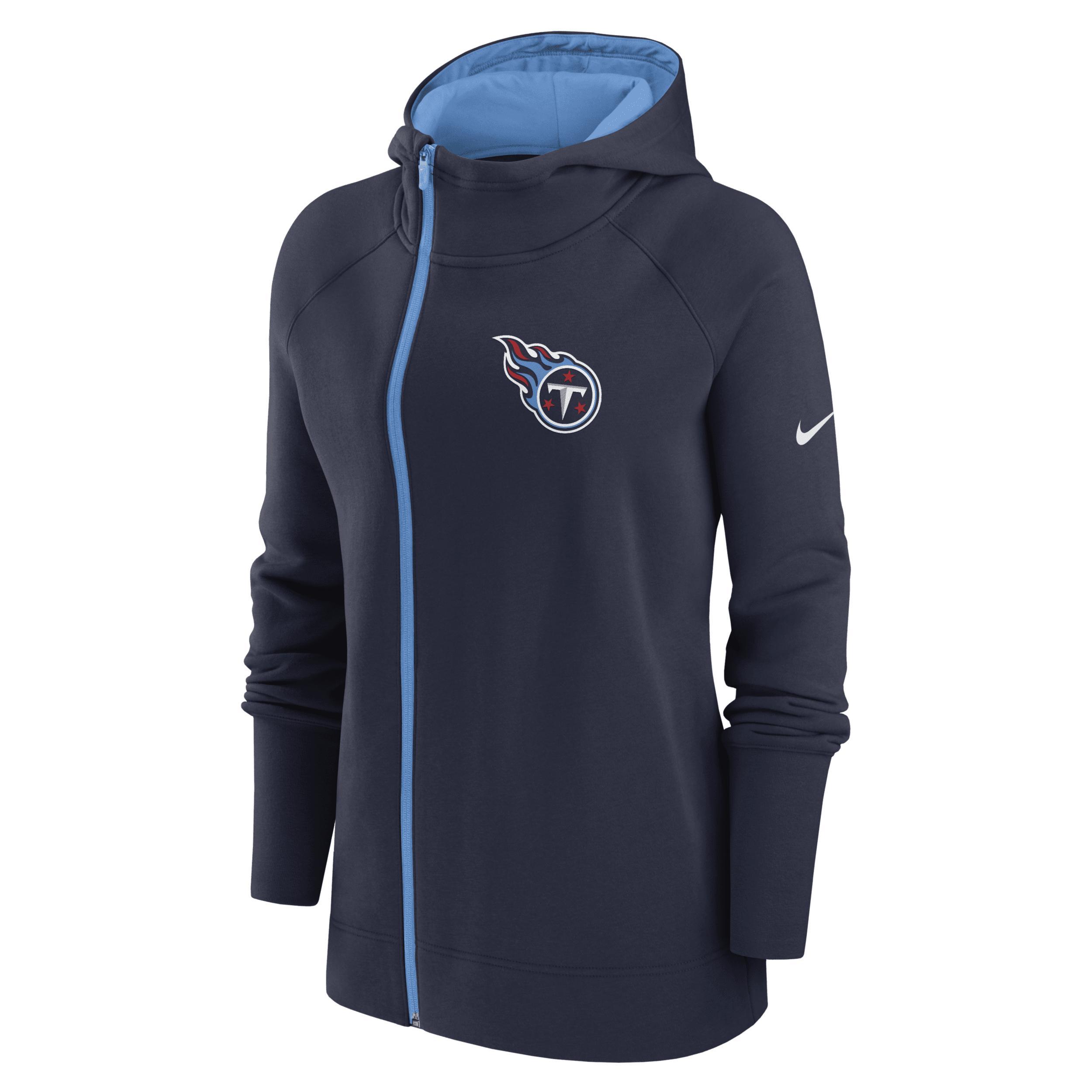 Women's Nike  Royal Los Angeles Rams Asymmetrical Raglan Full-Zip Hoodie, Size: 2XL, Blue Product Image
