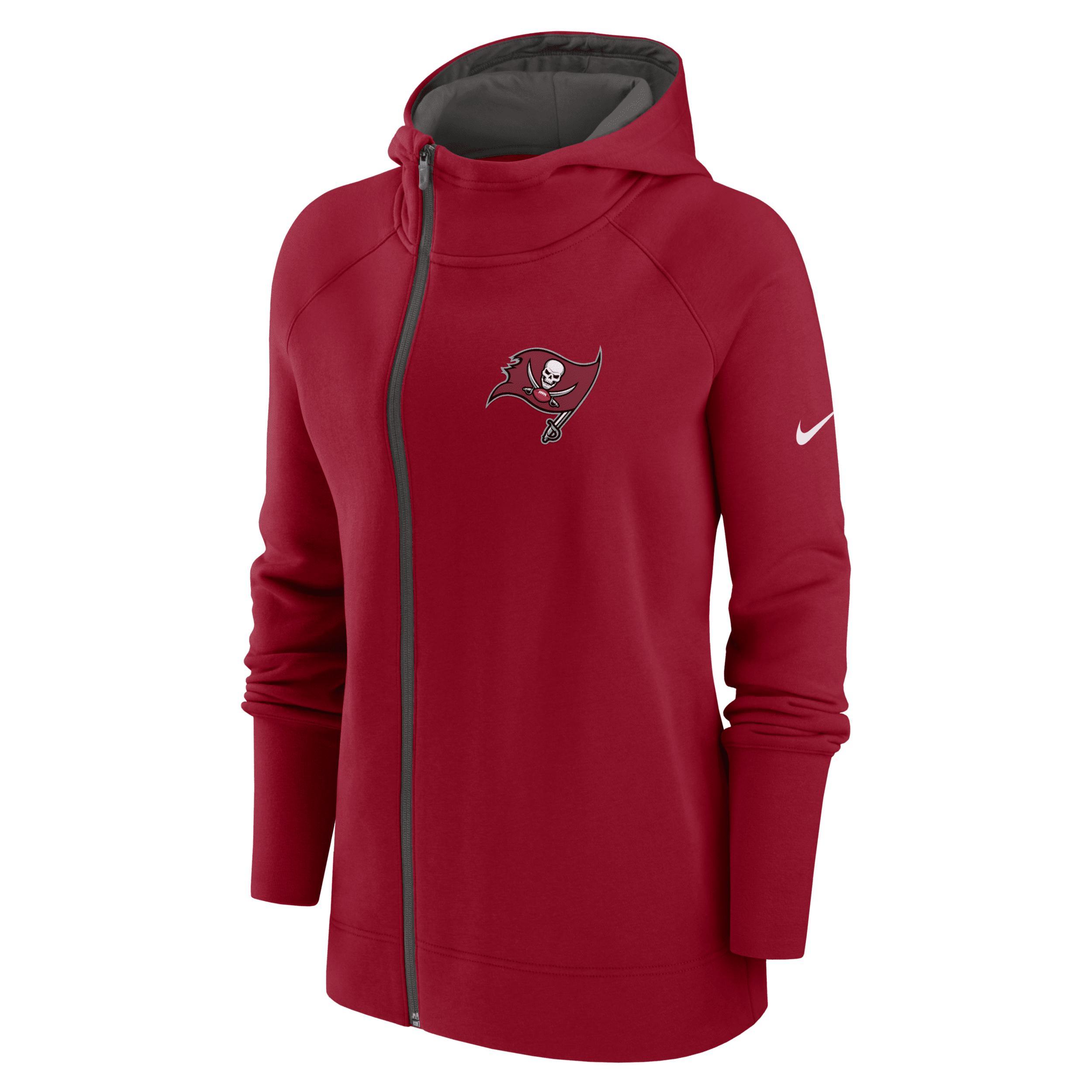 Womens Nike New England Patriots Asymmetrical Raglan Full-Zip Hoodie Blue Product Image