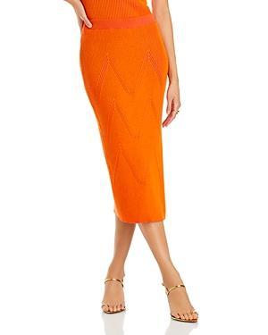 Ribbed Knit Midi Pencil Skirt Product Image