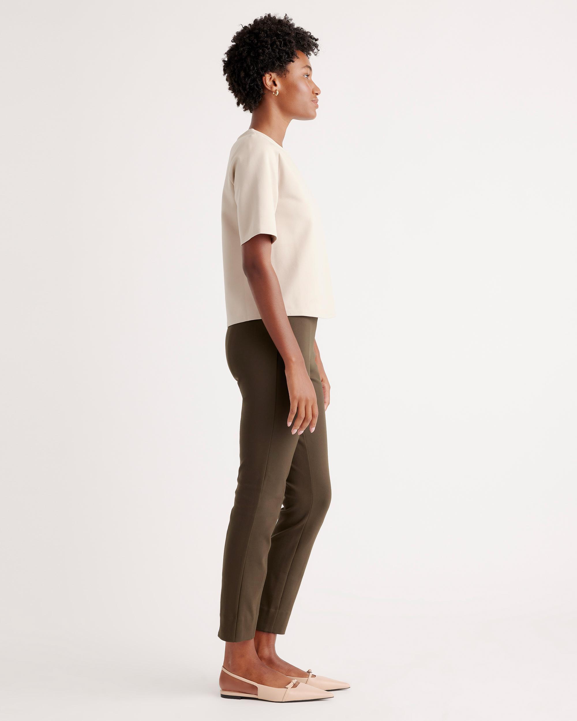 Quince | Women's Ultra-Stretch Ponte Pintuck Ankle Pants Size XL, Rayon Product Image