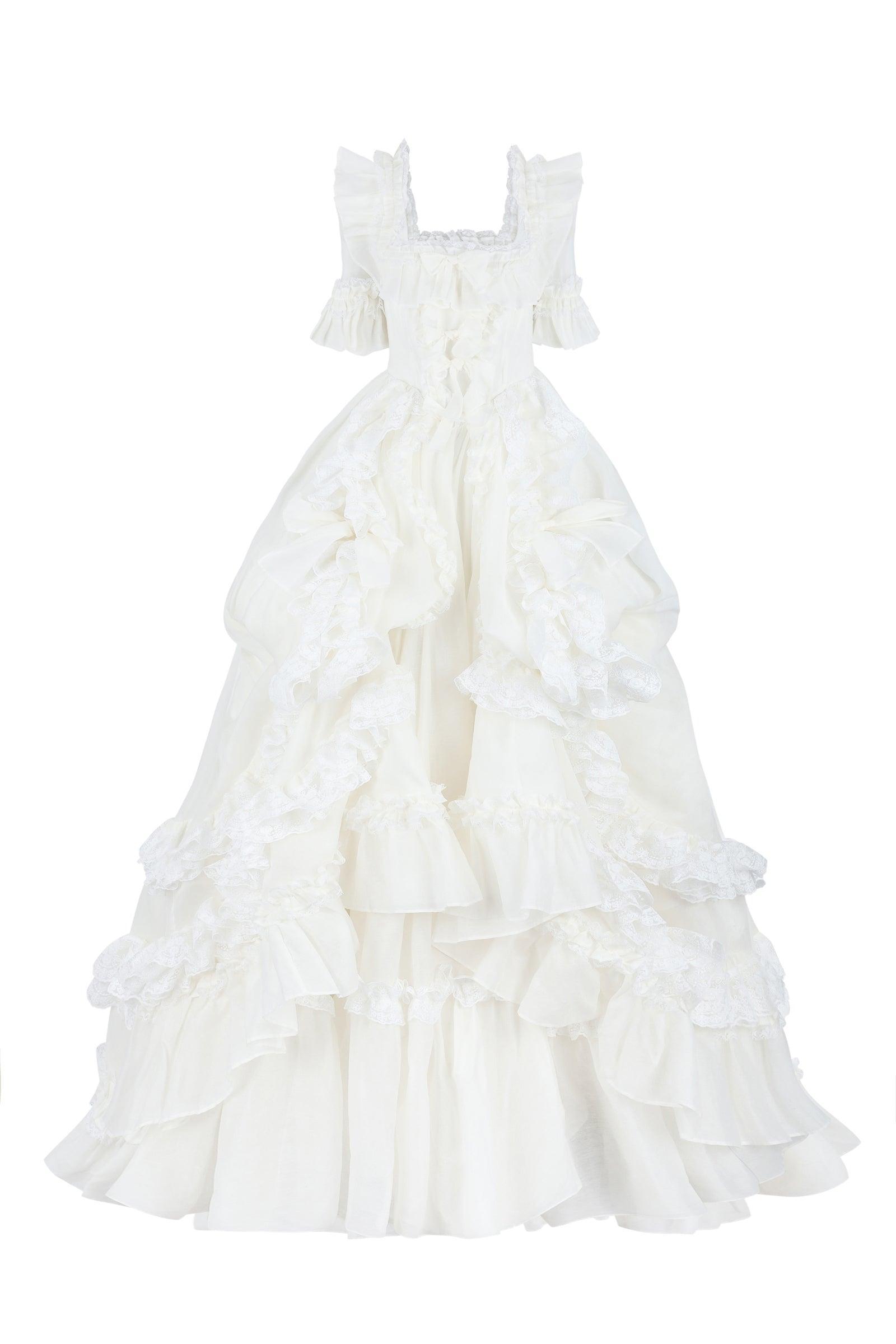 The Silk Organdy Ivory Antoinette Gown Product Image