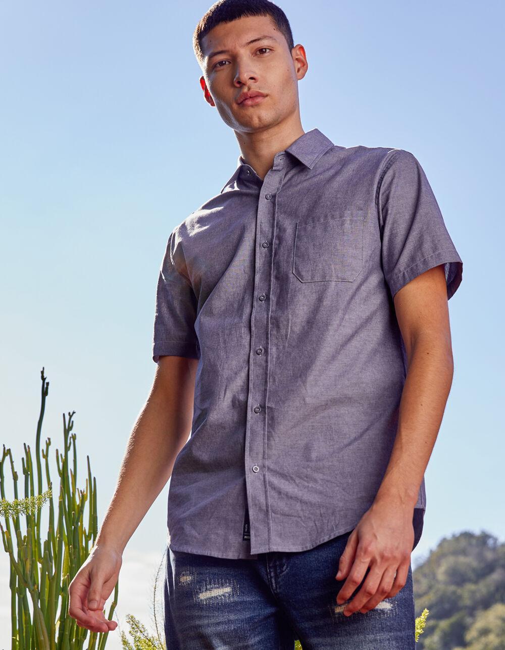 RSQ Mens Solid Chambray Button Up Shirt Product Image