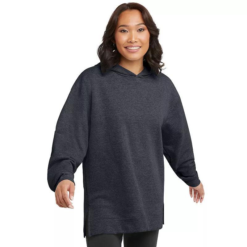 Women's Hanes® EcoSmart Fleece Tunic Hoodie, Size: Large, Spirited Pink Product Image