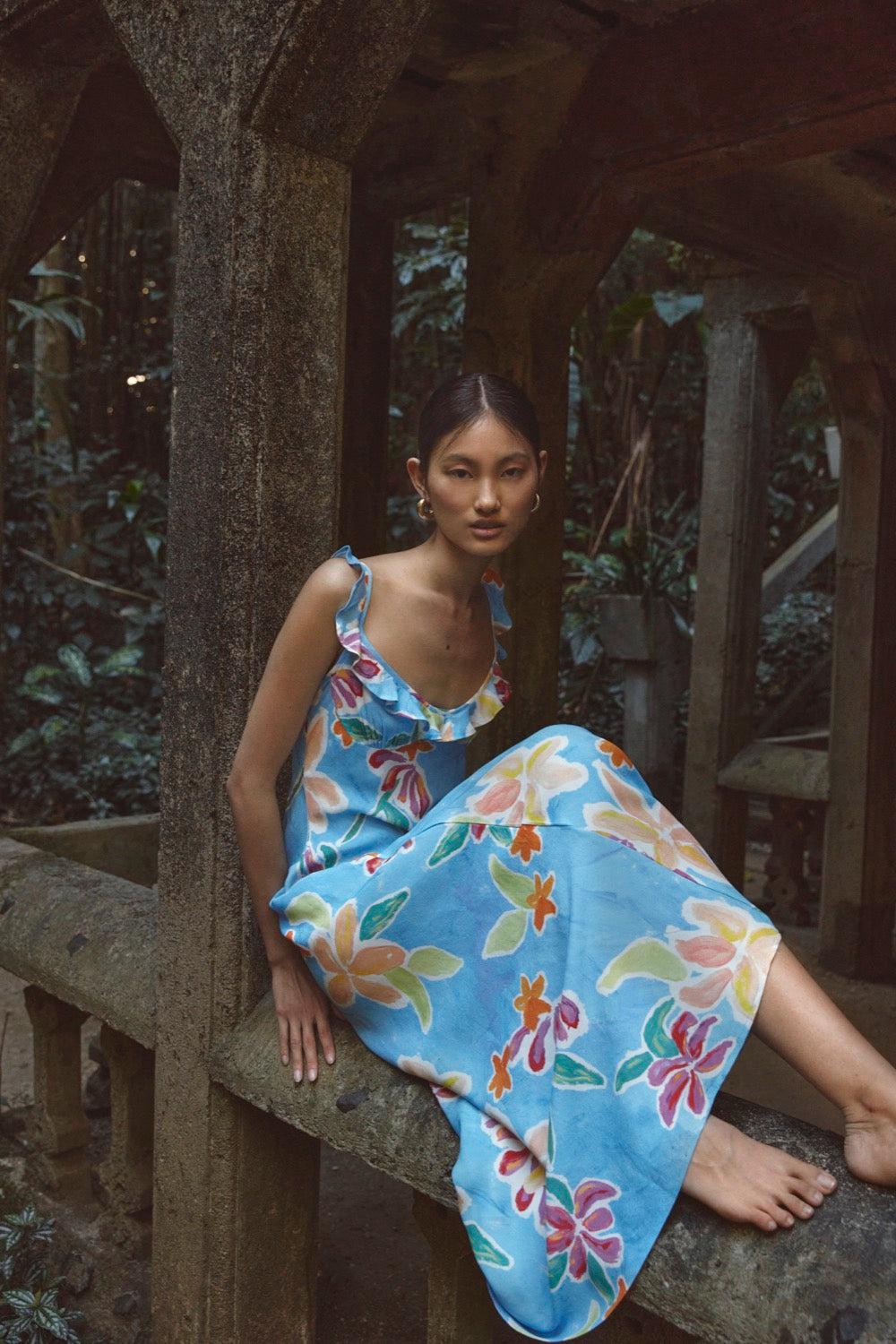 Rosalia Bias Cut Midi Dress Lailani Product Image