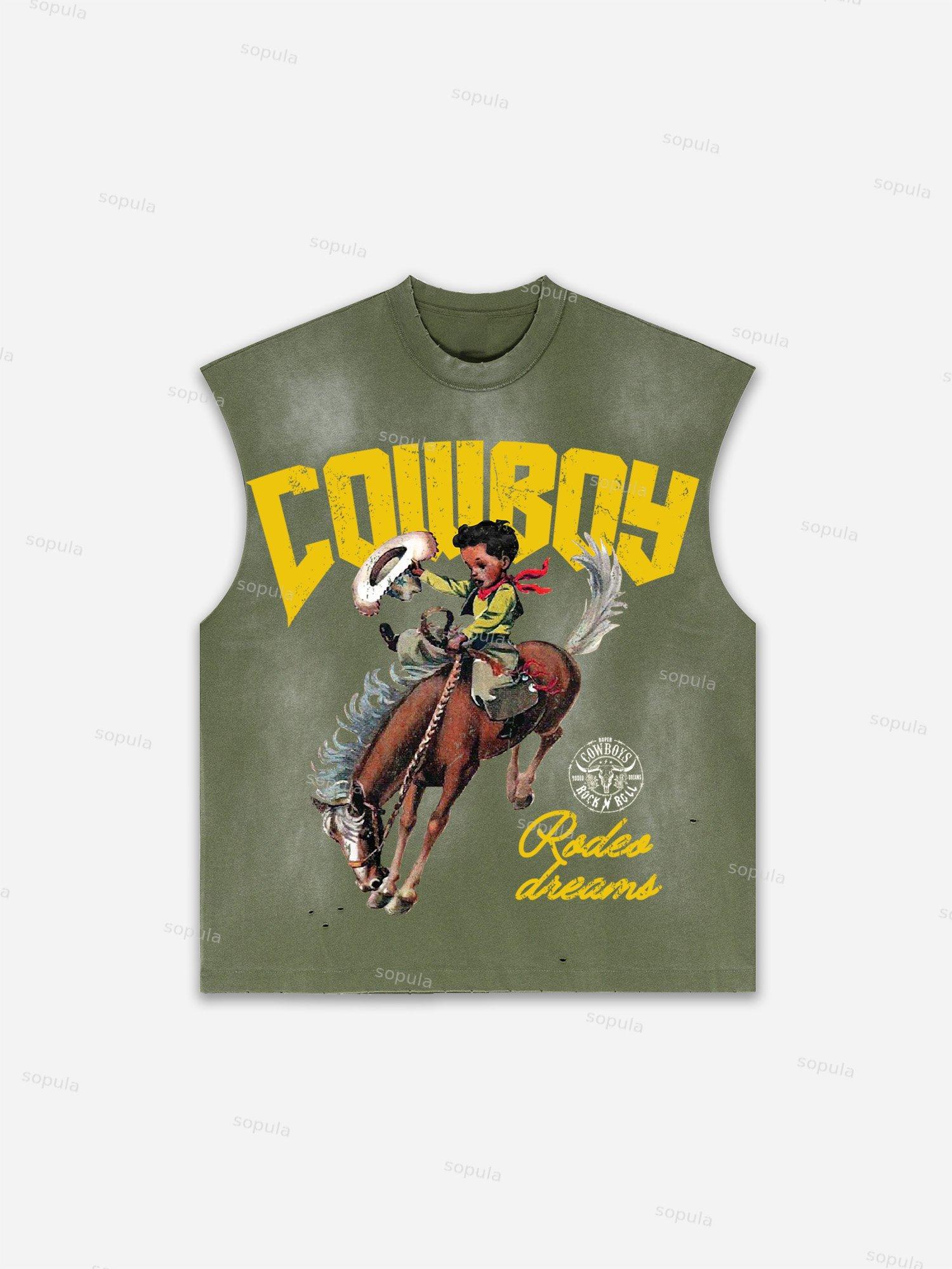 Future World Brainstorming Graphic Print Distressed Tank Top Product Image