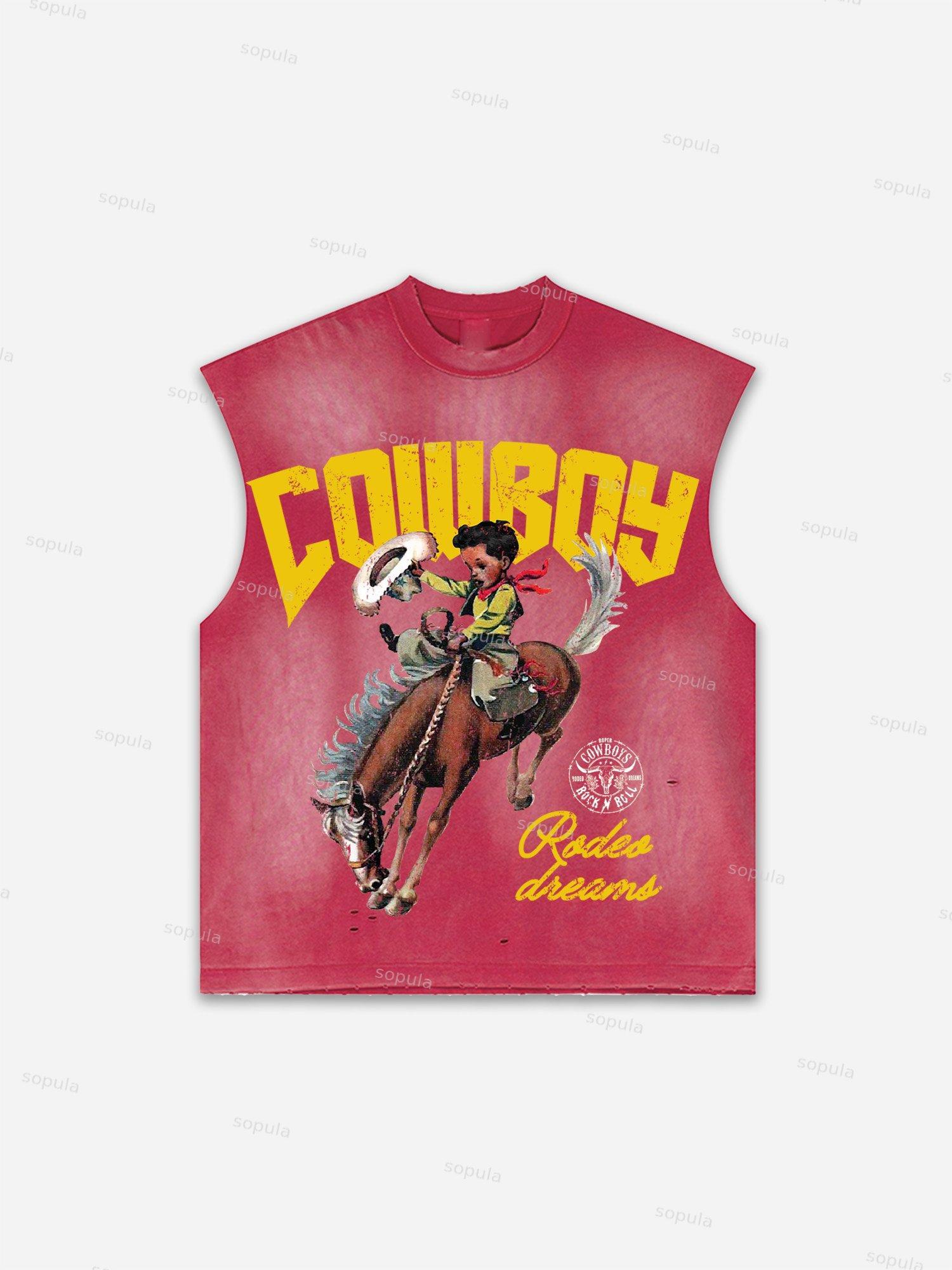 Future World Brainstorming Graphic Print Distressed Tank Top Product Image