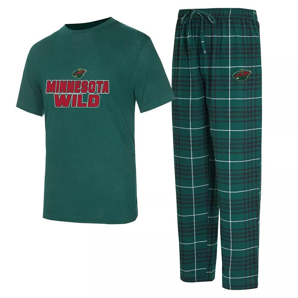 Men's Concepts Sport Minnesota Wild Vector T-Shirt & Pants Sleep Set, Size: XL, Green Product Image