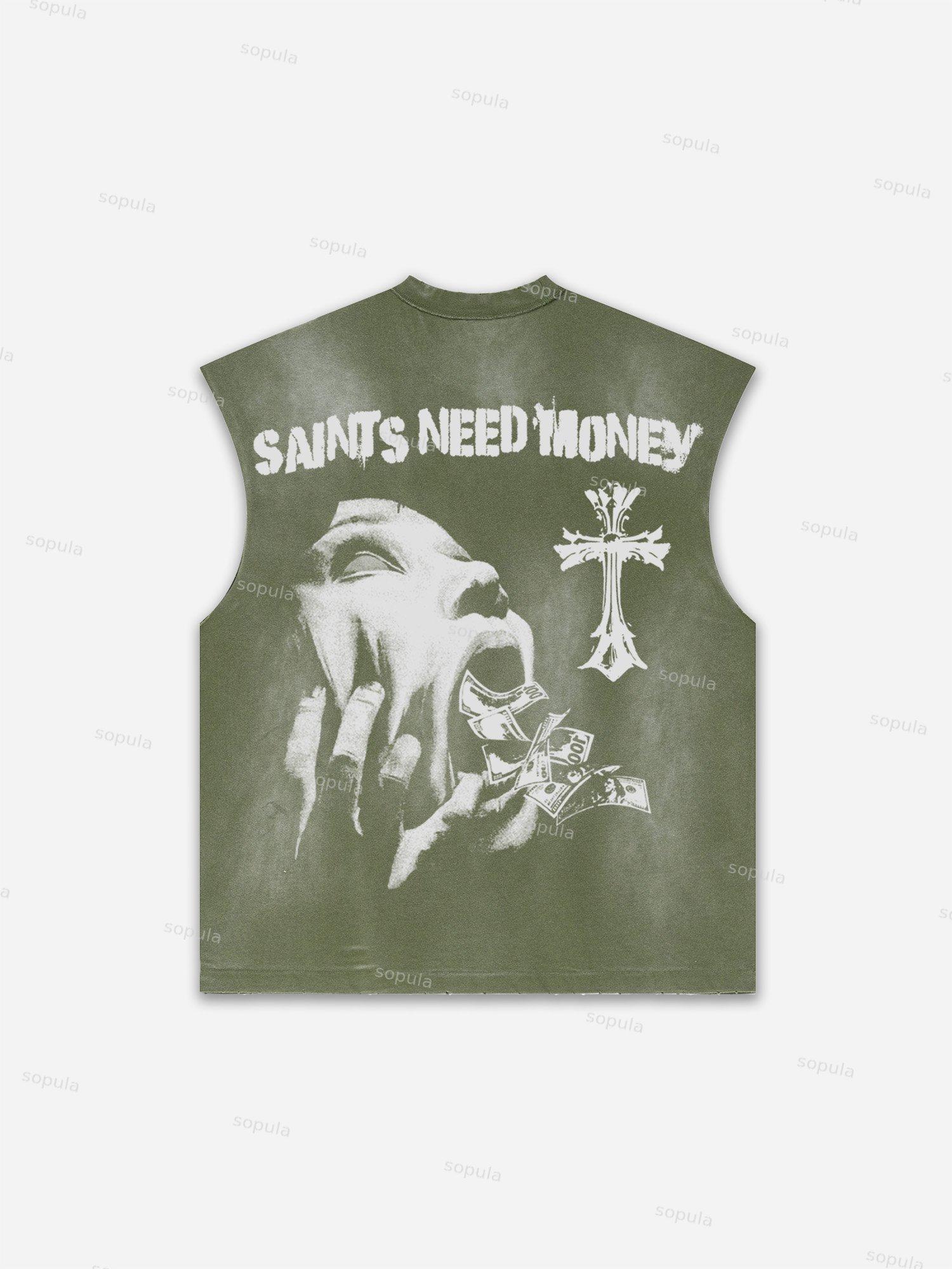 Future World Brainstorming Graphic Print Distressed Tank Top Product Image