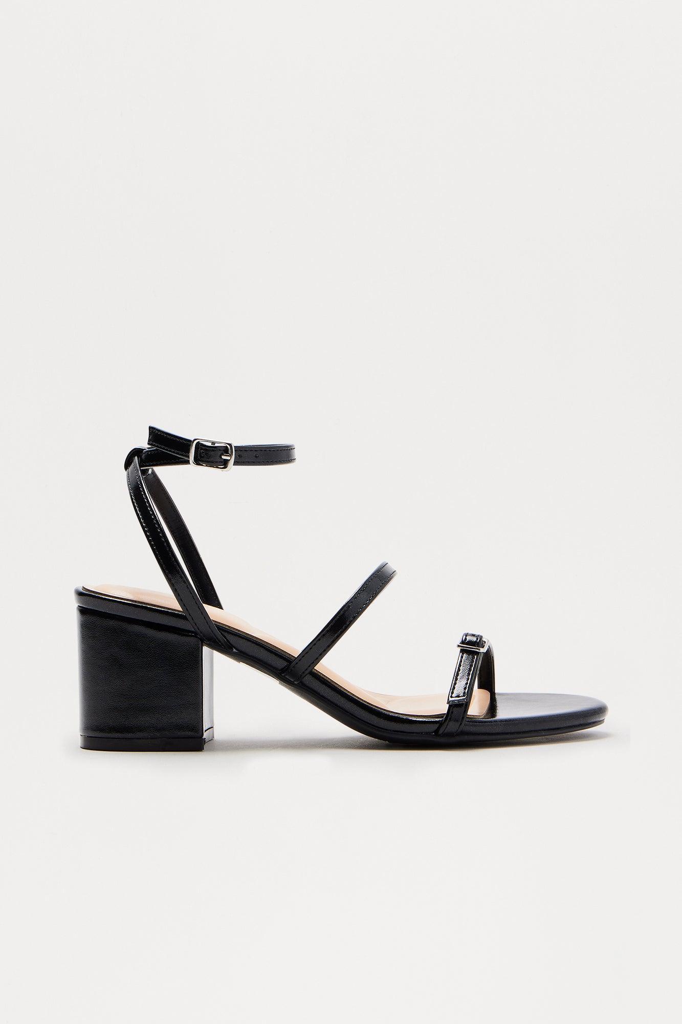 Isabetta Ankle Strap Heels - Black Product Image