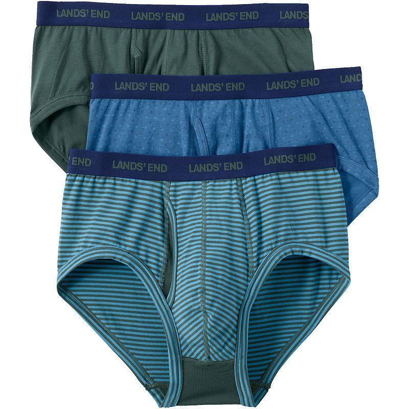 Men's Lands' End 3-Pack Comfort Briefs, Size: Medium, Black Gray Product Image