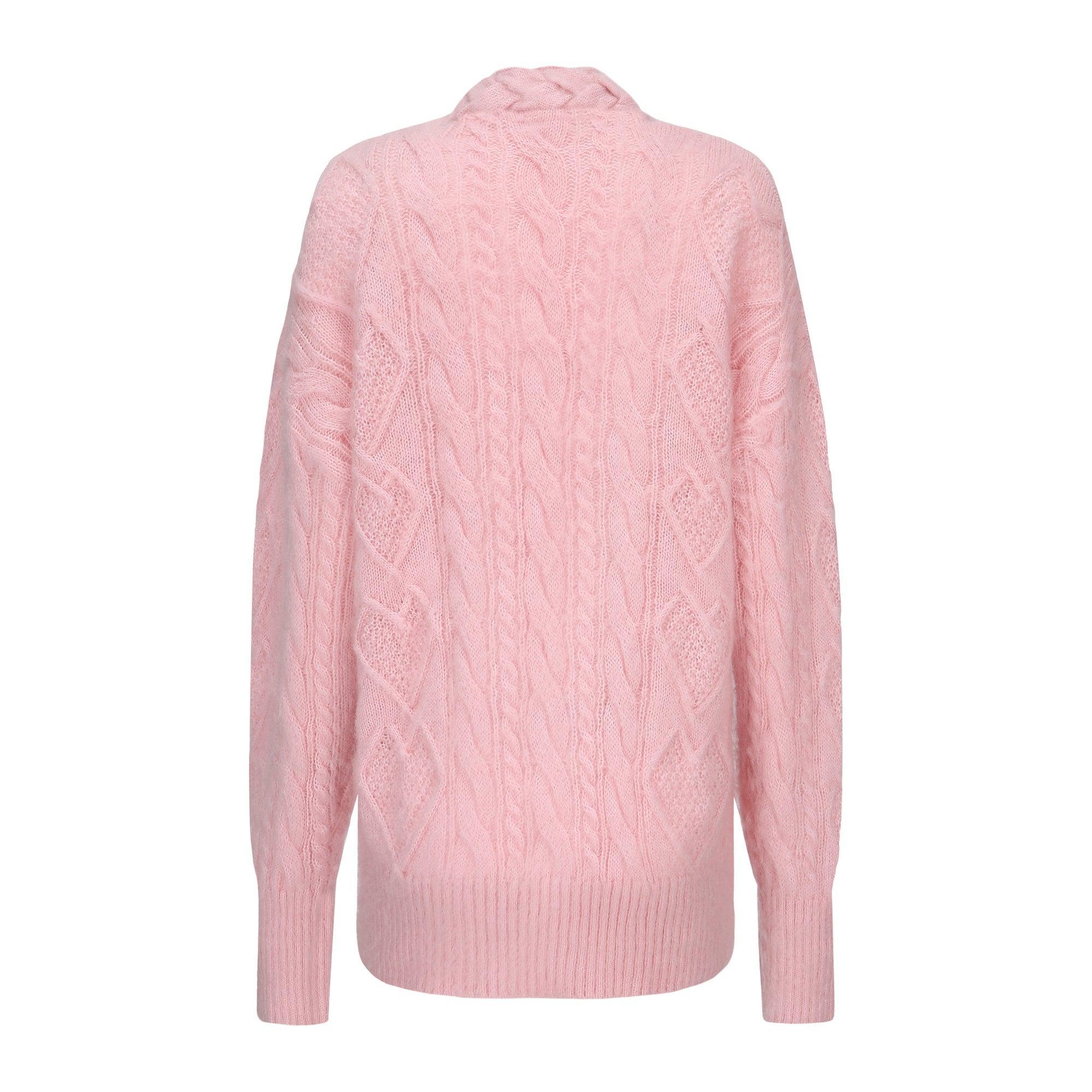 Lexi Knit Diamond Cardigan (Pink) (Final Sale) Product Image