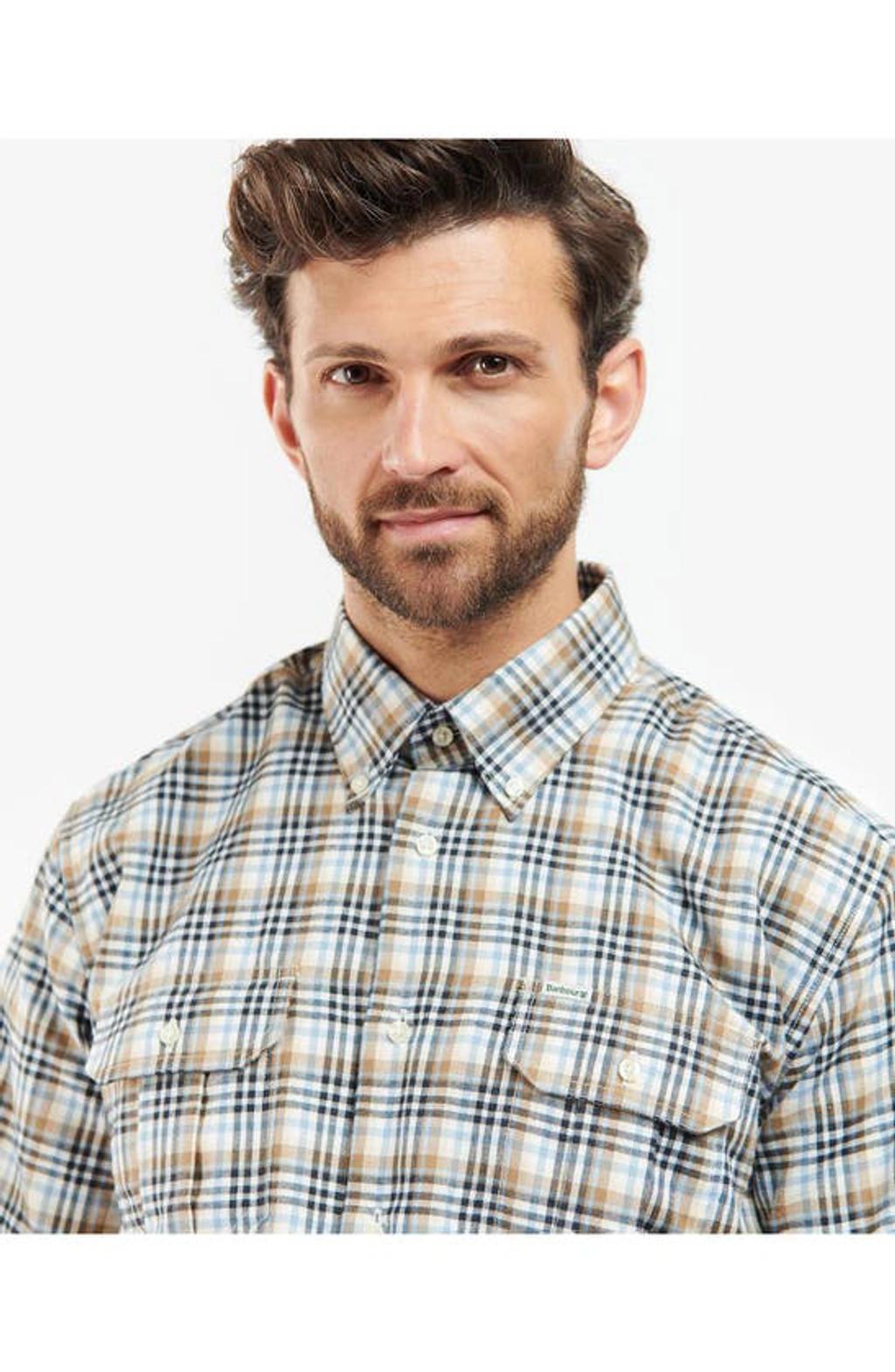 BARBOUR Eastwood Thermo Weave Plaid Button-down Shirt In Brown Product Image