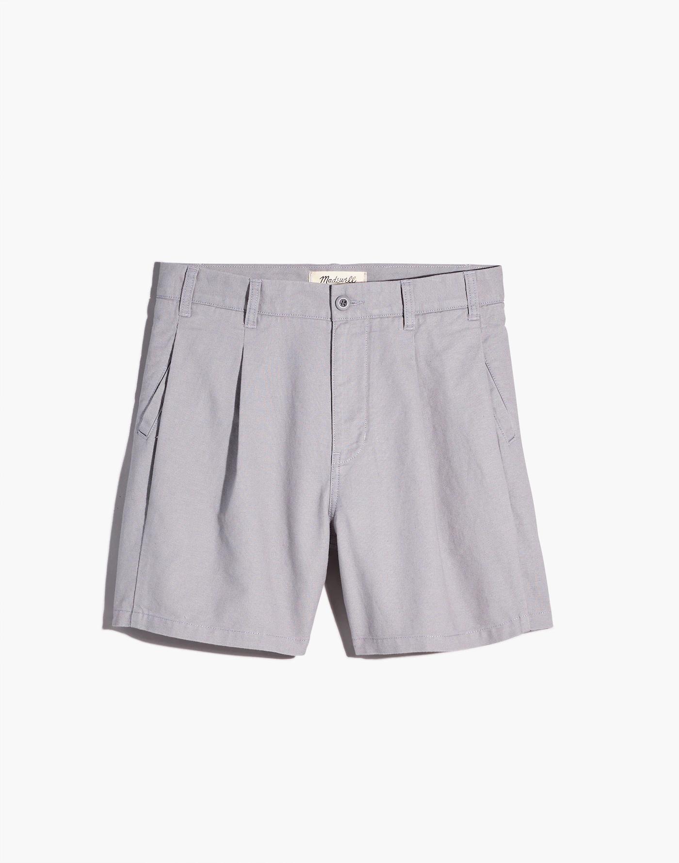 Pleated Cotton-Linen Shorts Product Image