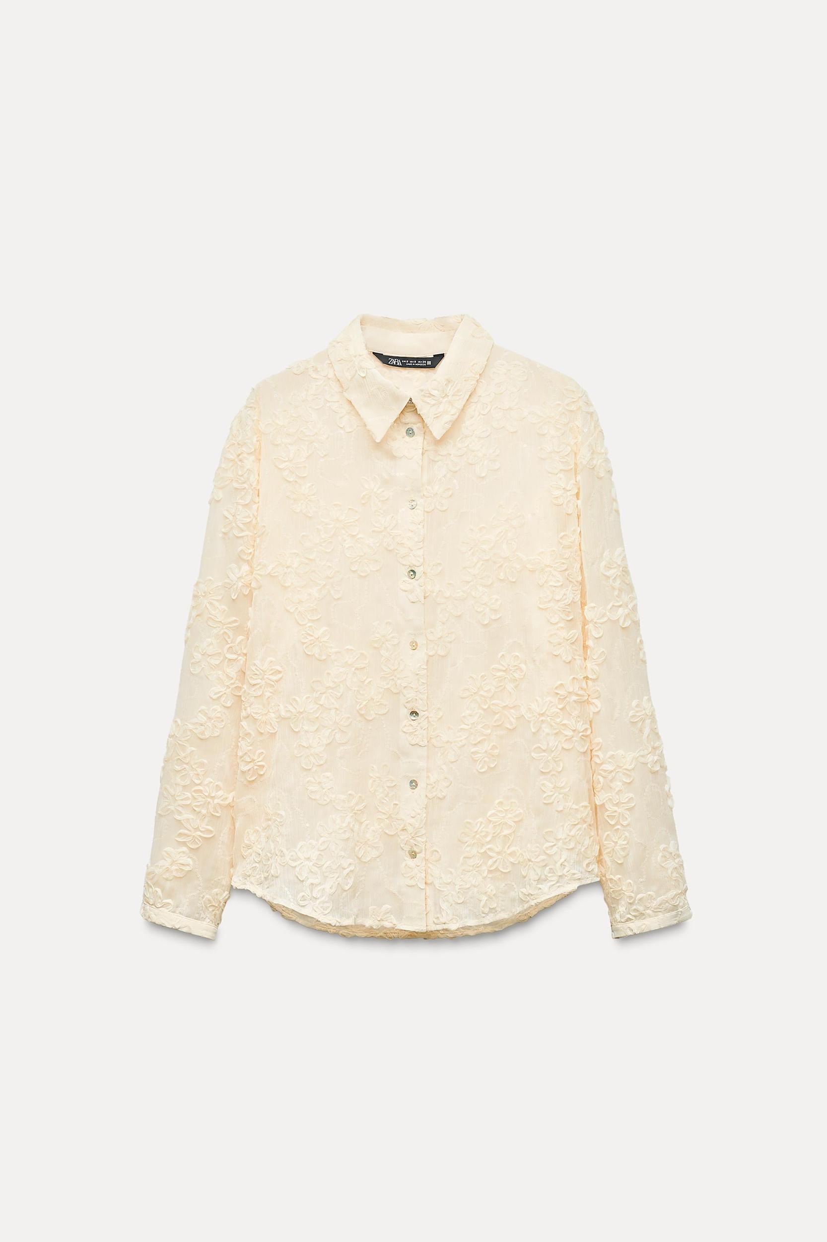 STRUCTURED SEQUINS SEMI-SHEER SHIRT Product Image