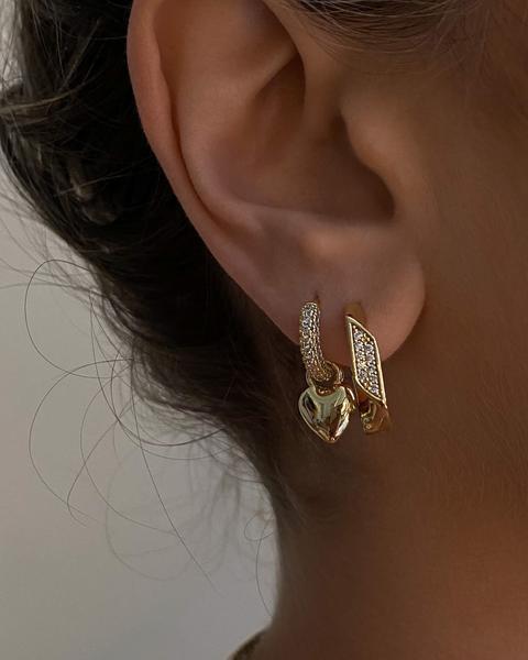 Pave Cuban Link Hoops | LUV AJ Product Image