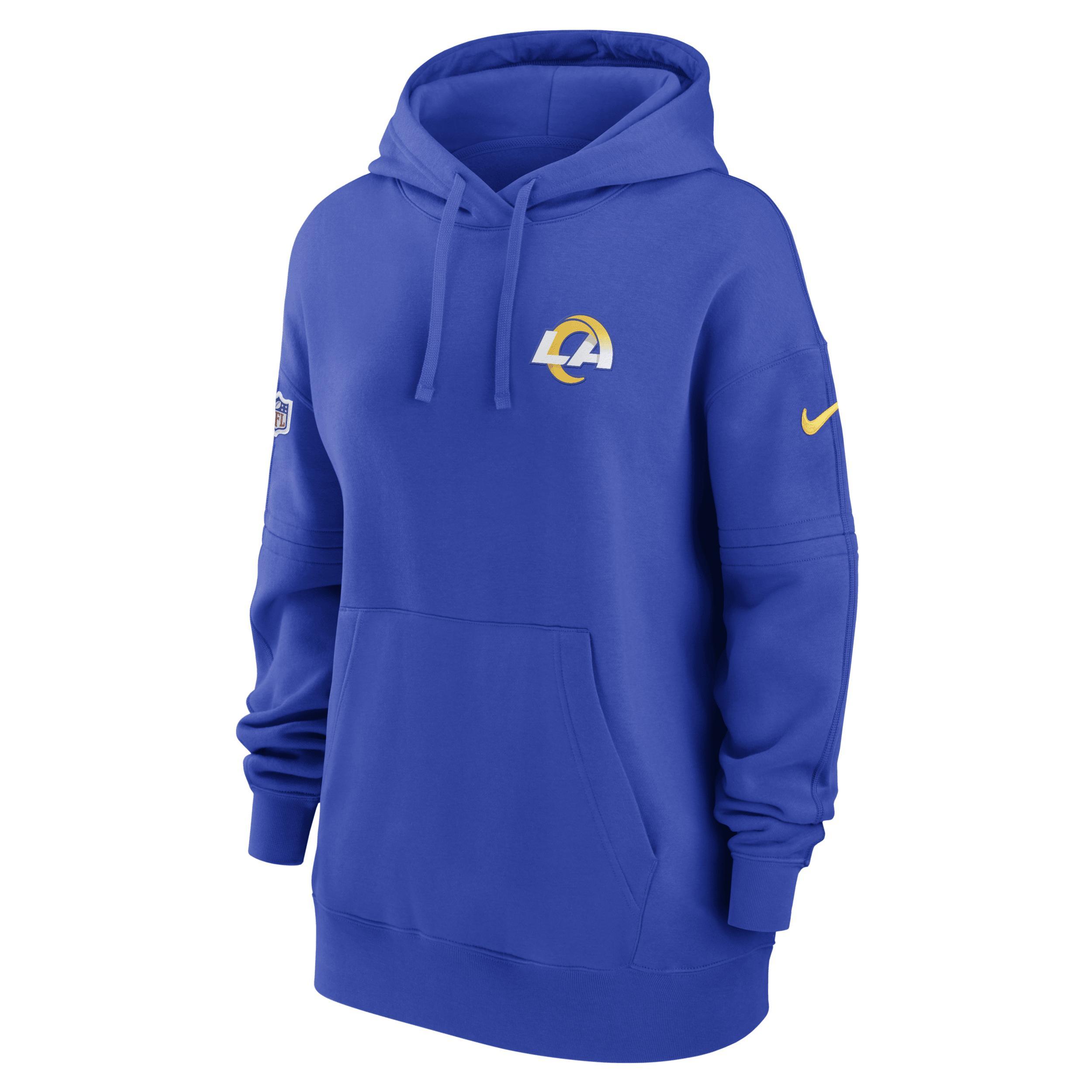Womens Nike Royal Los Angeles Rams 2023 Sideline Club Fleece Pullover Hoodie Product Image